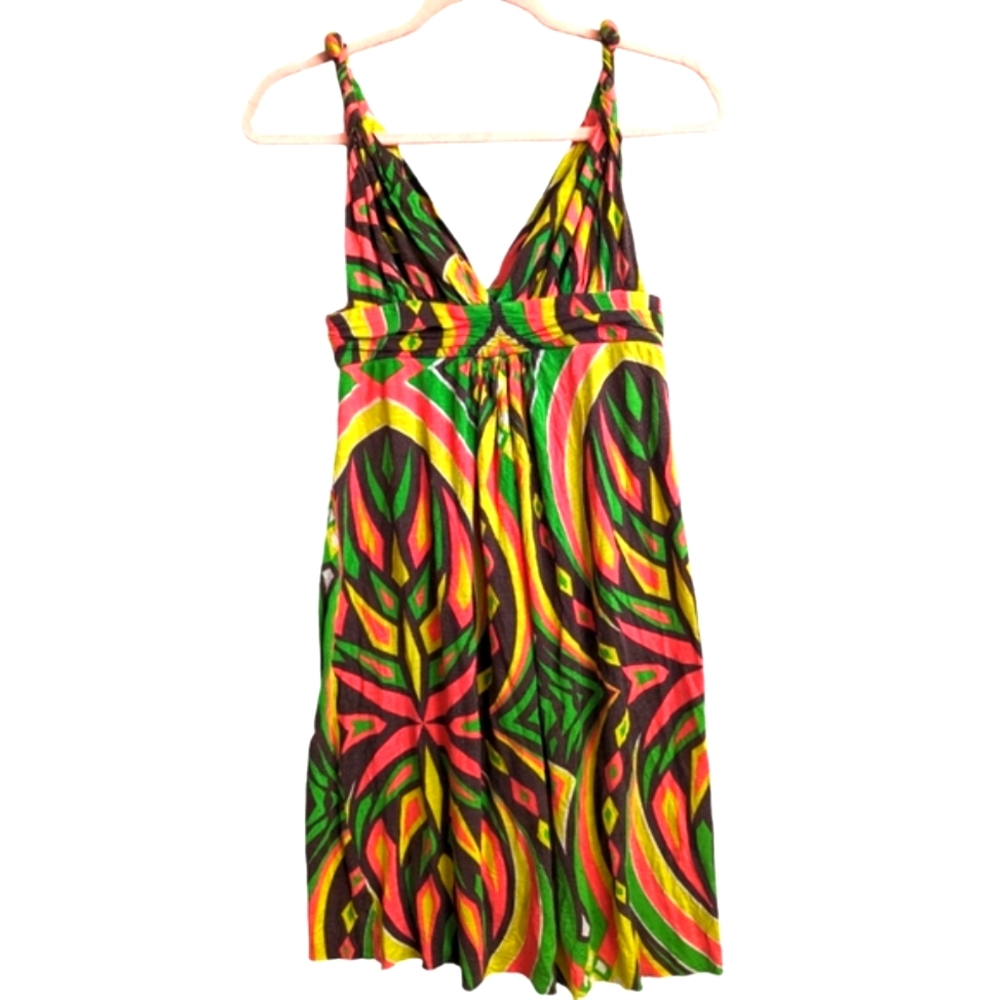T-bags Los Angeles Dress Colorful Hippie Retro Pyschedelic Print Size Small